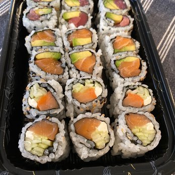 Soku Asian Fusion - From the top, Tuna avocado, salmon avocado, Philadelphia roll - Asian Fusion Near Me - Great Neck, New York Soku Asian Fusion - From the top, Tuna avocado, salmon avocado, Philadelphia roll - Asian Fusion Near Me - Great Neck, New York