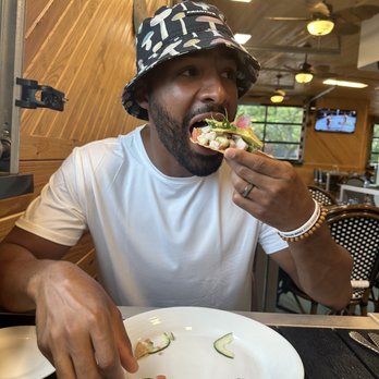 Simar - Hubz getting his tostada on :) - Seafood Near Me - Austin, Texas