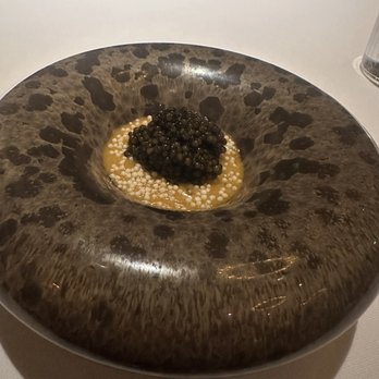 Addison - Regiis Ova Reserve caviar, koshihikari rice, smoked sabayon, sesame - New American Near Me - San Diego, California Addison - Regiis Ova Reserve caviar, koshihikari rice, smoked sabayon, sesame - New American Near Me - San Diego, California