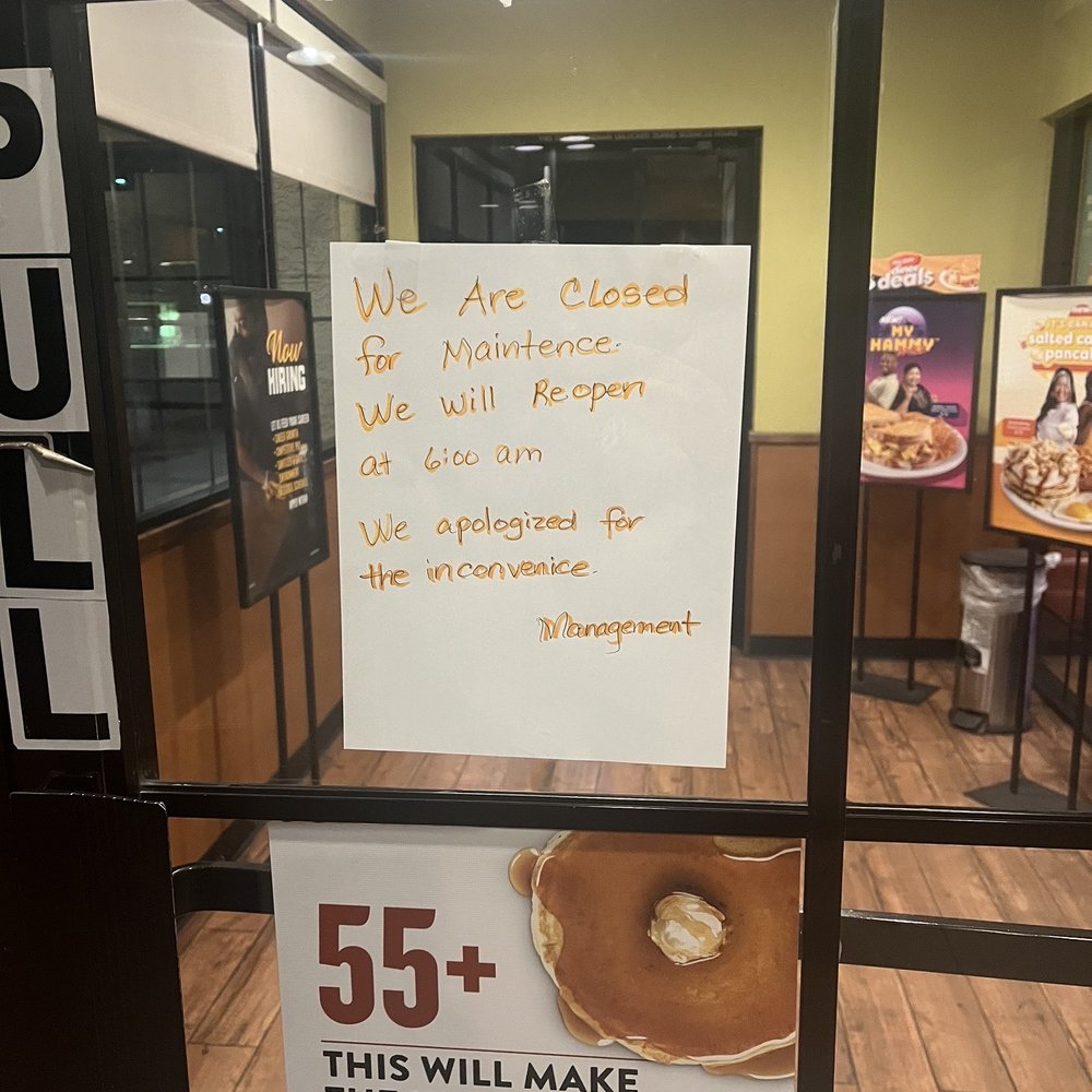 Denny's - a sign on the door of a restaurant - Diners Near Me - Chandler, Arizona