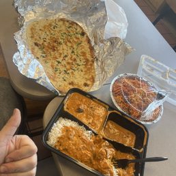 Garlic Naan, butter chicken, biryani Garlic Naan, butter chicken, biryani