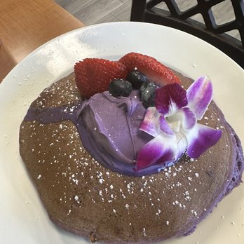 Guieb Cafe - Ube Ube Mascarpone Pancakes - New American Near Me - Honolulu, Hawaii