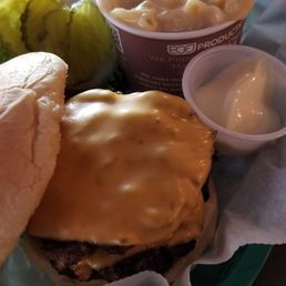 Double Cheese Burger with Mac N Cheese side   $10.50