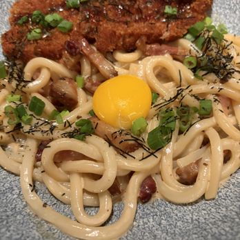 Joey La Jolla - Truffle Udon Carbonara with Katsu Chicken - Steakhouses Near Me - San Diego, California