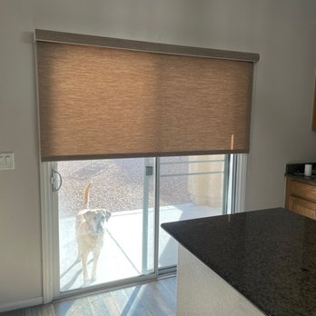 Drill n Hang - The best part is being able to roll it halfway so Maverick can see in and out without me having to adjust! - Shutters Near Me - North Las Vegas, Nevada Drill n Hang - The best part is being able to roll it halfway so Maverick can see in and out without me having to adjust! - Shutters Near Me - North Las Vegas, Nevada