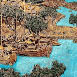 Close up of artwork - an interesting bas-relief piece, intricately carved. Close up of artwork - an interesting bas-relief piece, intricately carved.