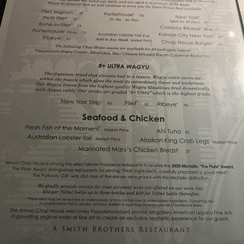 Arroyo Chop House - Menu - Steakhouses Near Me - Pasadena, California