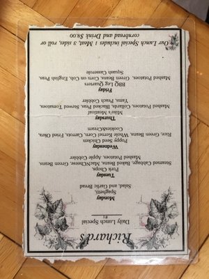 Menu photo 1 Richards Restaurant Elberton, GA