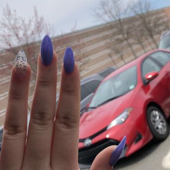 Wonder Nails - stiletto shaped acrylic set with regular polish - Nail Salons Near Me - Princeton, New Jersey Wonder Nails - stiletto shaped acrylic set with regular polish - Nail Salons Near Me - Princeton, New Jersey