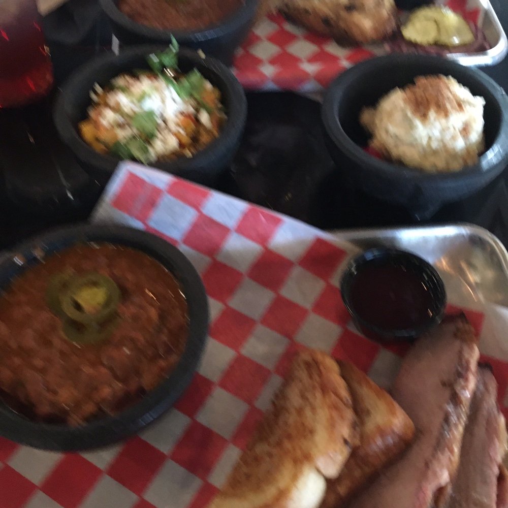 Cowtown Brewing - Briscuit in foreground, 1/2 Chicken in rear - Brewpubs Near Me - Fort Worth, Texas
