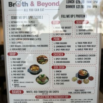 Broth & Beyond - AYCE menu - Soup Near Me - Santee, California