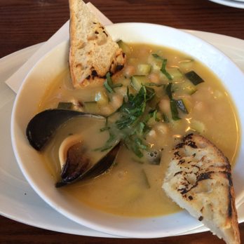 Spacca Napoli - Their daily  mussel soup... tasty and we got about 5 mussel pieces.  What was surprising was the sticker shock $12 for it! - Pizza Near Me - Chicago, Illinois