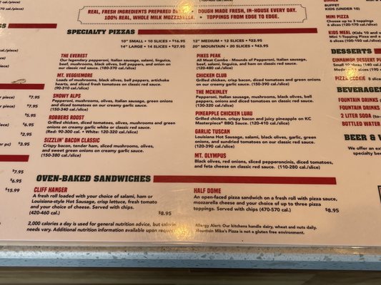 Menu photo 3 Mountain Mike's Pizza Campbell, CA