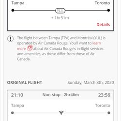 Red Tag Vacations - New flight up top, flight we books at the bottom!