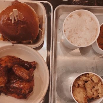 Mighty Quinn's Barbeque - Pulled Pork Burger, Half Chicken, Jasmine Rice, Sweet Potato Casserole, - Barbeque Near Me - Clifton, New Jersey Mighty Quinn's Barbeque - Pulled Pork Burger, Half Chicken, Jasmine Rice, Sweet Potato Casserole, - Barbeque Near Me - Clifton, New Jersey