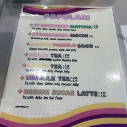Popular menu Popular menu