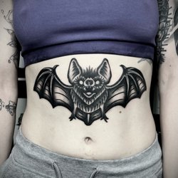 Blvck Rose Tattoo - Bat by @blvck.trad