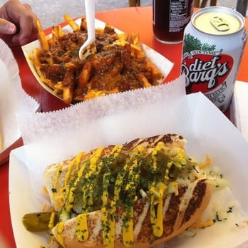 Dat Dog - guninness sausage hot dog and chili cheese fries - Hot Dogs Near Me - New Orleans, Louisiana Dat Dog - guninness sausage hot dog and chili cheese fries - Hot Dogs Near Me - New Orleans, Louisiana