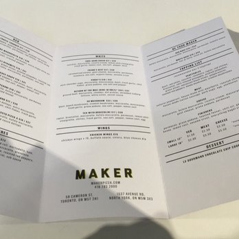 Maker Pizza - Menu - Pizza Near Me - Toronto, Ontario Maker Pizza - Menu - Pizza Near Me - Toronto, Ontario