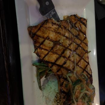 Table 26 - Swordfish with a chili glaze, rice, green beans, and cucumber salad. - New American Near Me - Turlock, California