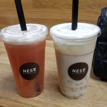 Nest Tea House - Guava green tea with aloe, and green milk tea with aloe - Bubble Tea Near Me - Arcadia, California Nest Tea House - Guava green tea with aloe, and green milk tea with aloe - Bubble Tea Near Me - Arcadia, California