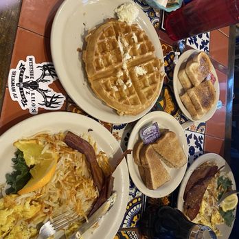 Westside Lilo's Cafe - Eggs, bacon, hash browns, toast, waffle, chocolate milk. - Breakfast & Brunch Near Me - Seligman, Arizona Westside Lilo's Cafe - Eggs, bacon, hash browns, toast, waffle, chocolate milk. - Breakfast & Brunch Near Me - Seligman, Arizona