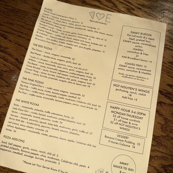 Emily - Menu - American Near Me - Brooklyn, New York