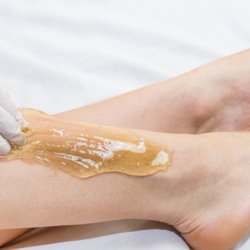 Kopa Sugaring and Skin Lounge - Sugar waxing on leg!