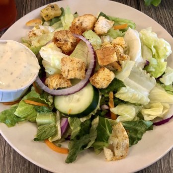 Dupuys Seafood & Steak - Side Salad with house-made ranch dressing. - Seafood Near Me - Abbeville, Louisiana Dupuys Seafood & Steak - Side Salad with house-made ranch dressing. - Seafood Near Me - Abbeville, Louisiana