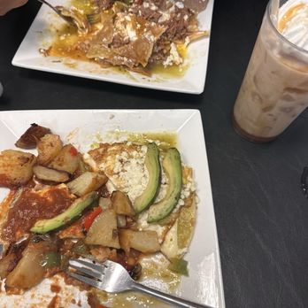JJ's Cafe - We got Hevos Rancheros and Huevos Divorciados with Carmel macchiato - American Near Me - Dallas, Texas