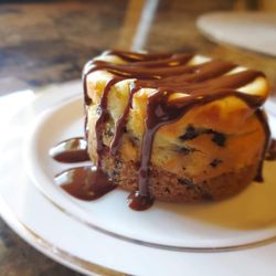 Sweet & Savory Cheesecakes - Chocolate Chip Cheesecake with Chocolate Ganache.