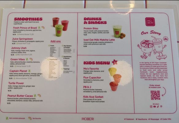 Menu photo 4 Moberi Beaverton, OR
