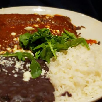 Meso Maya Comida y Copas - Brisket enchiladas, rice, and beans. - Mexican Near Me - Fort Worth, Texas Meso Maya Comida y Copas - Brisket enchiladas, rice, and beans. - Mexican Near Me - Fort Worth, Texas
