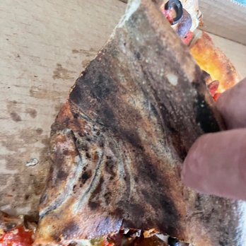 Grimaldi's Pizzeria - Disgusting, black, slices of Grimaldi Pizza served and the boxed up and given to us to take home at no charge. - Pizza Near Me - Gilbert, Arizona