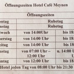 Hotel Café Meynen - Öffnungszeiten
