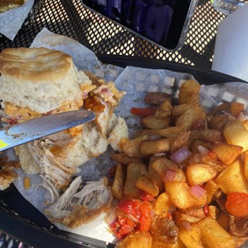 The Hammond's Ferry Larder - Chicken biscuit and home fries ( chicken was so dry and bad ) the fries were yummy. - Sandwiches Near Me - North Augusta, South Carolina The Hammond's Ferry Larder - Chicken biscuit and home fries ( chicken was so dry and bad ) the fries were yummy. - Sandwiches Near Me - North Augusta, South Carolina