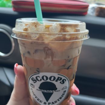 Scoops Creamery - Iced mocha with salted caramel and hazelnut - Ice Cream & Frozen Yogurt Near Me - Alpine, Texas