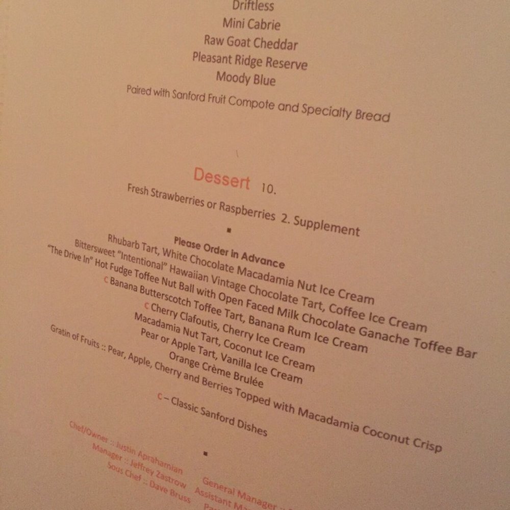 Sanford Restaurant - Menu on June 18, 2019. - New American Near Me - Milwaukee, Wisconsin Sanford Restaurant - Menu on June 18, 2019. - New American Near Me - Milwaukee, Wisconsin