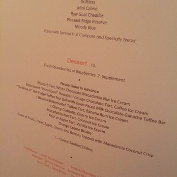 Sanford Restaurant - Menu on June 18, 2019. - New American Near Me - Milwaukee, Wisconsin Sanford Restaurant - Menu on June 18, 2019. - New American Near Me - Milwaukee, Wisconsin
