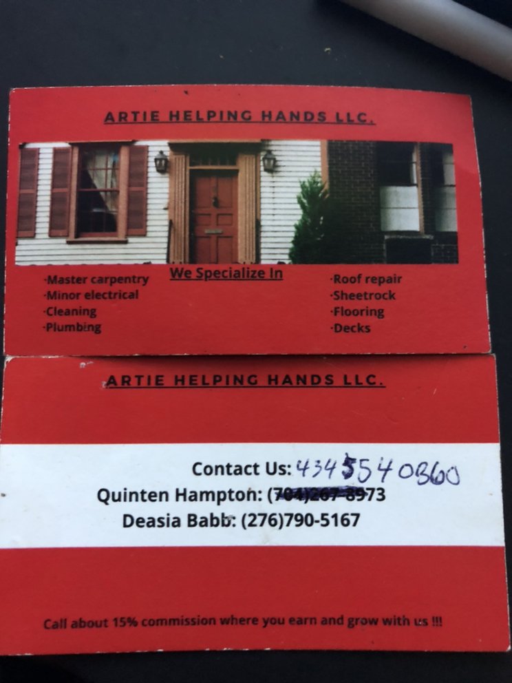 Slide of Artie’s Helping Hands