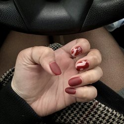 Lovely Nails - Solid matte and wave nail design done by Jade