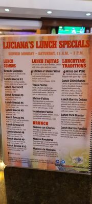 Menu photo 4 Luciana's Mexican Restaurant Indianapolis, IN Menu photo 4 Luciana's Mexican Restaurant Indianapolis, IN