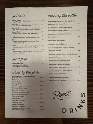 Menu photo 1 Roost Pub & Kitchen Wilmington, DE