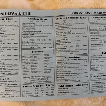 Mission Pizza - Menu as of 2/26/26 - Pizza Near Me - Fremont, California Mission Pizza - Menu as of 2/26/26 - Pizza Near Me - Fremont, California