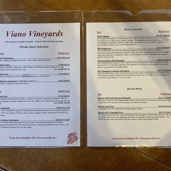 Viano Winery - Menu - Wineries Near Me - Martinez, California Viano Winery - Menu - Wineries Near Me - Martinez, California