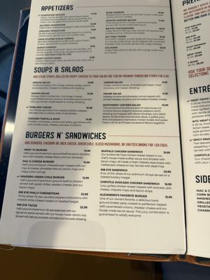 Menu photo 1 West Texas Chophouse El Paso, TX Menu photo 1 West Texas Chophouse El Paso, TX