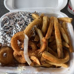 The Hamburger, Cajun fries & onion rings all tasted terrible. I threw most of this meal away.