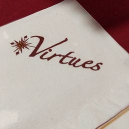a napkin with the word virtues written on it a napkin with the word virtues written on it