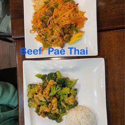 Sumi Sushi & Hibachi - Beef 1. Pad Thai , 6. Chicken with Broccoli