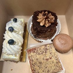 Bella Cora Bakery - Cheesecake Slice, Bella Cora cake (chocolate), macaroon and guava shortbread bar